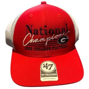 GA Bulldogs UGA Natty 2022 Red Black Collegiate Champs Trucker Adjustable NWT